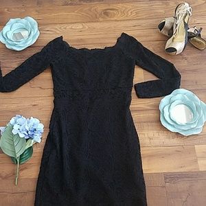 Black sheer Embroidered Dress